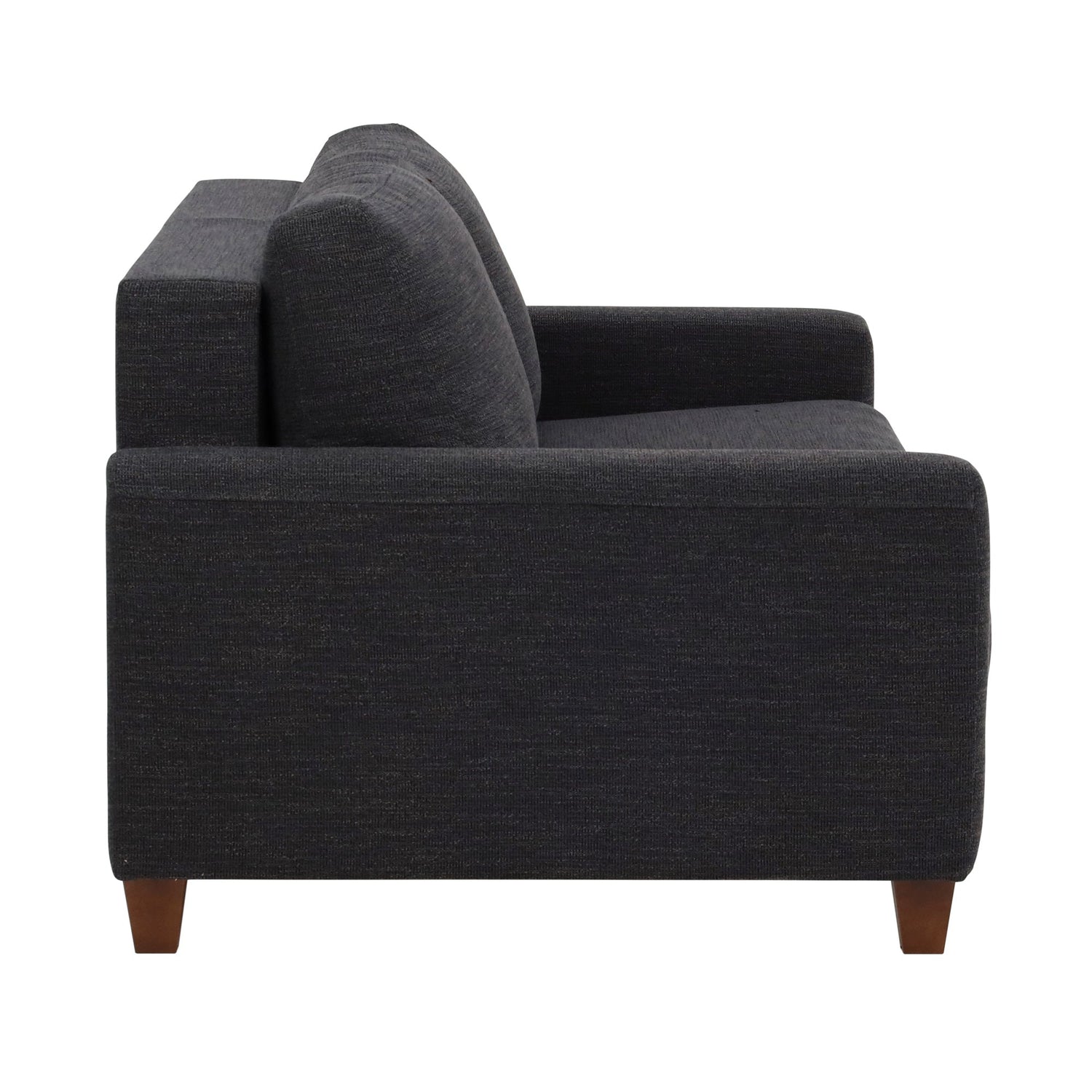 Side view of Meko Black Queen Sleeper Loveseat