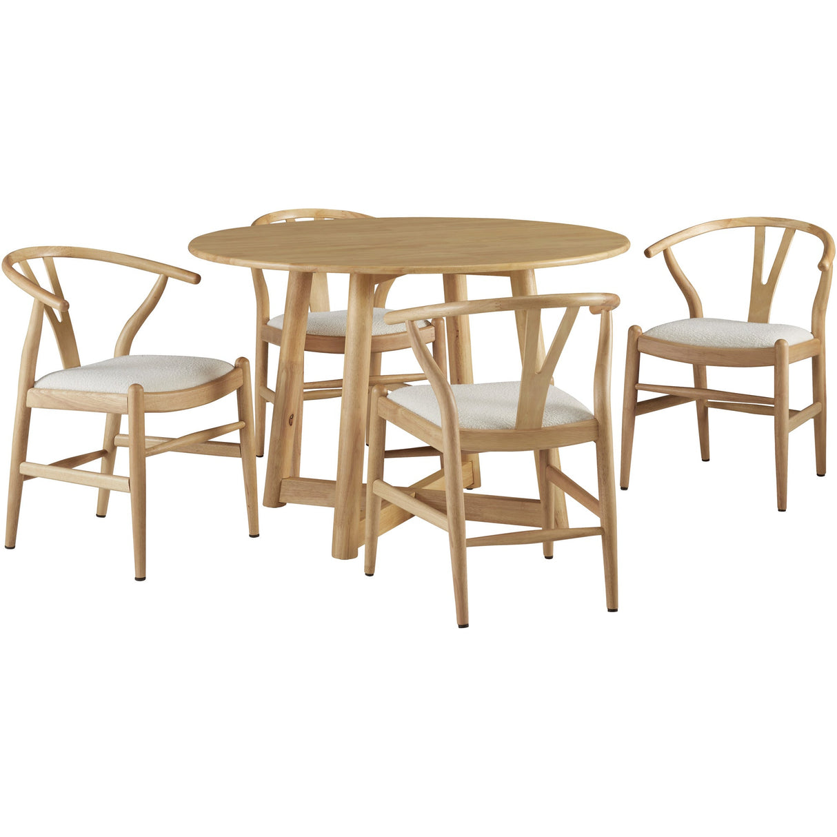 Front right view of Knoxville Natural 5 Piece Dining Set
