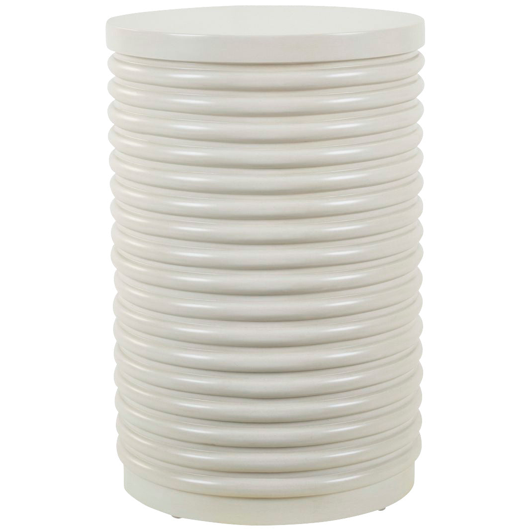 Berkley Square Linen Drum Chairside Table QK1090464