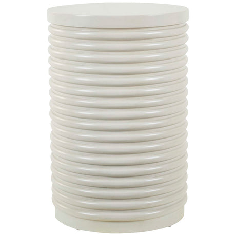 Berkley Square Linen Drum Chairside Table QK1090464