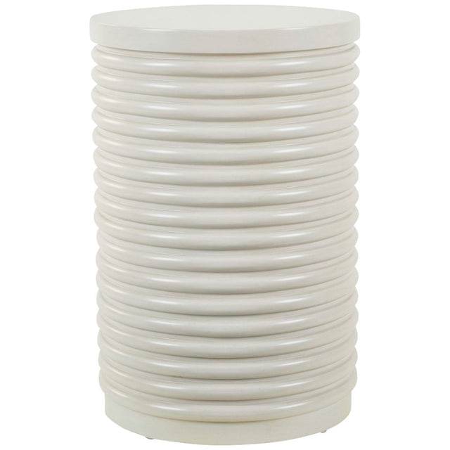 Berkley Square Linen Drum Chairside Table QK1090464