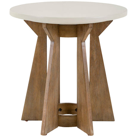 Berkley Square Linen Round End Table QK1090480