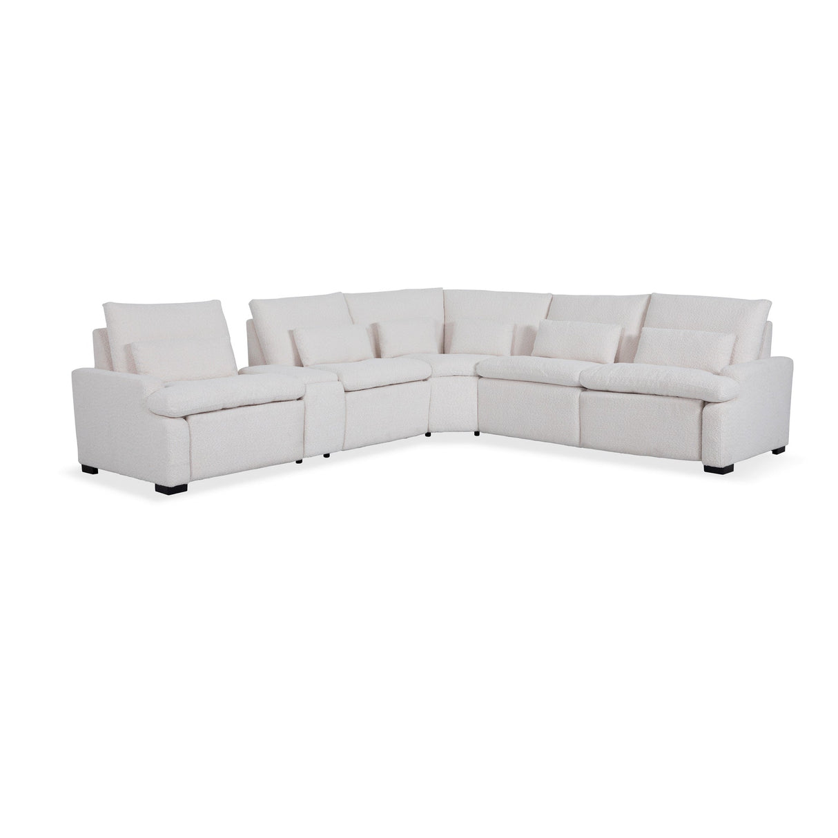 Front right view of Fiona Riverrock 6 Piece Power Reclining Sectional
