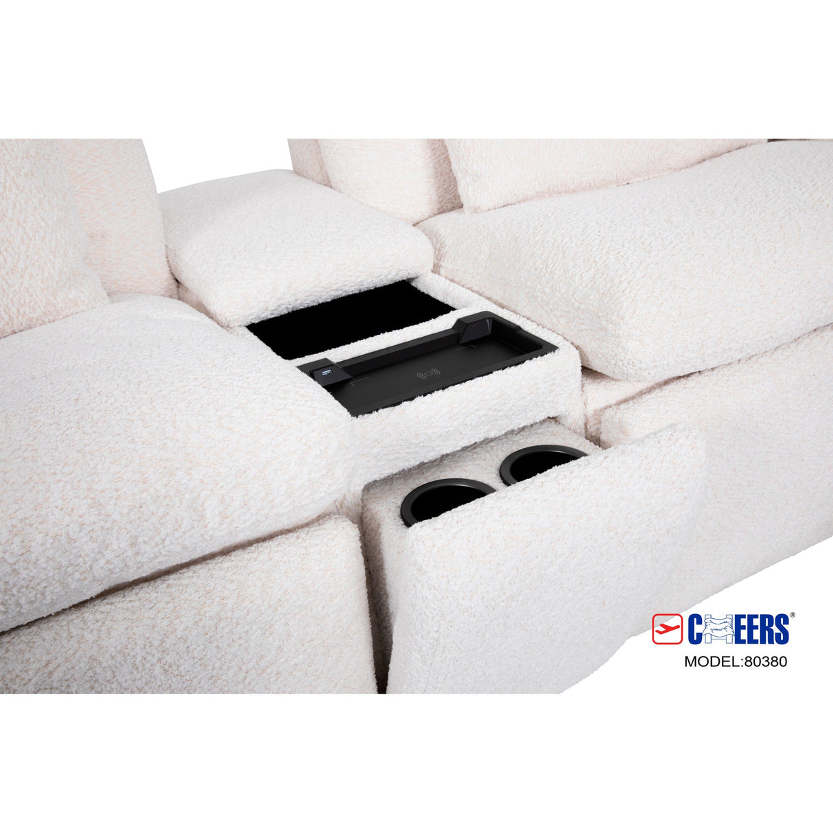 Side view of Fiona Riverrock 6 Piece Power Reclining Sectional