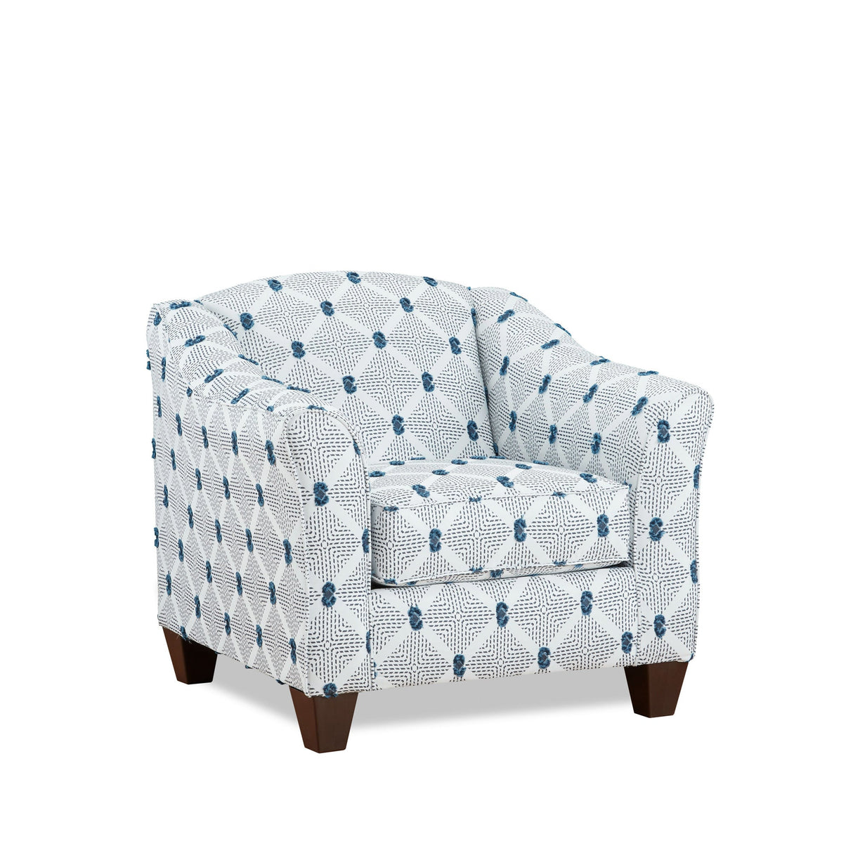 Front right view of Arabella Indigo Accent Chair