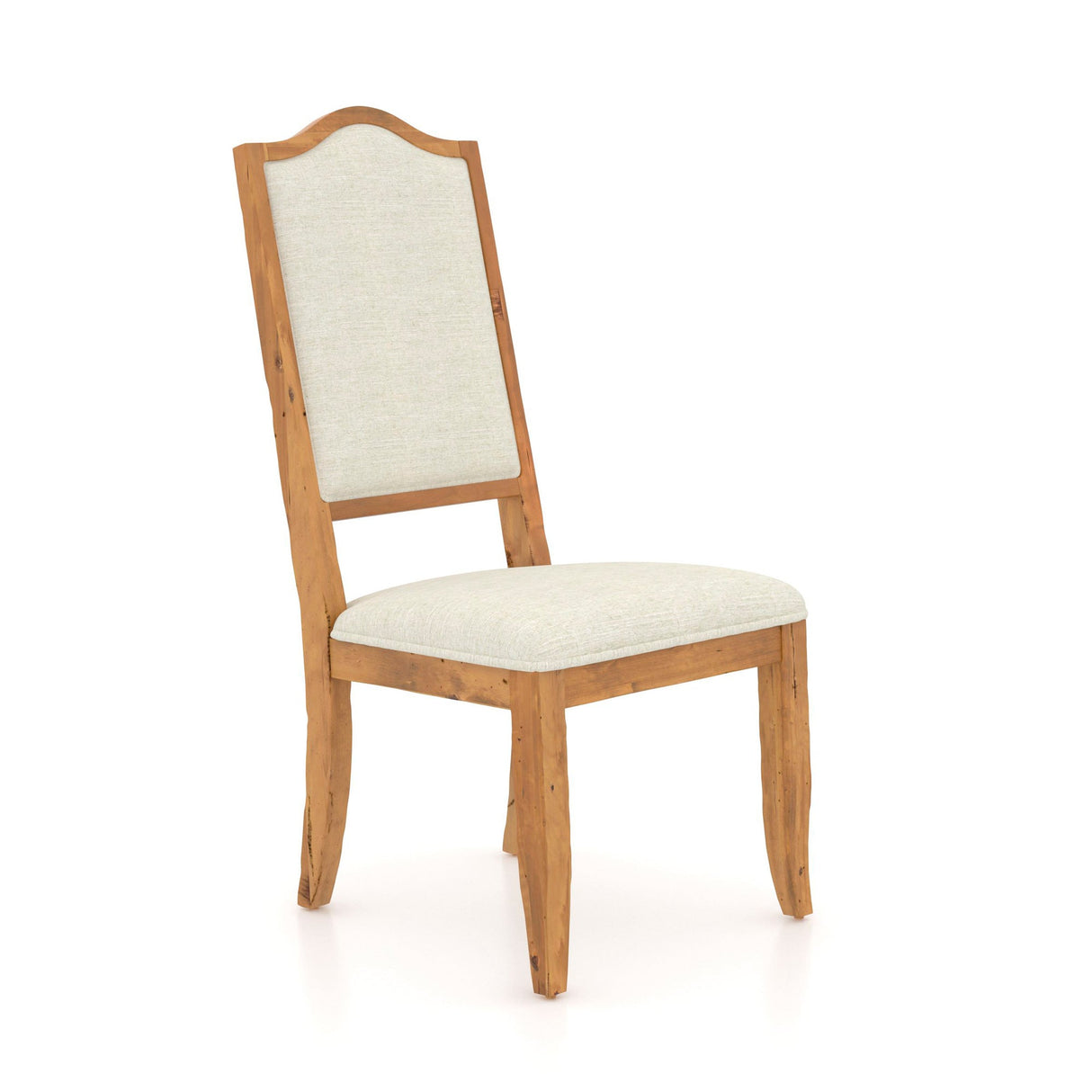Front right view of Elita Honey Washed Upholstered Dining Chair