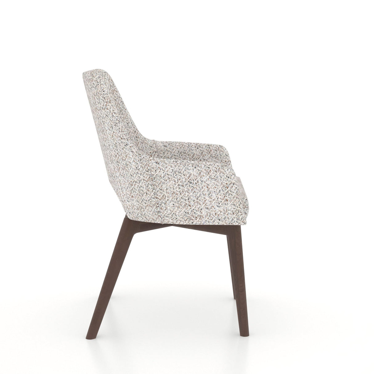 Side view of Pletan Hazelnut Upholstered Dining Chair