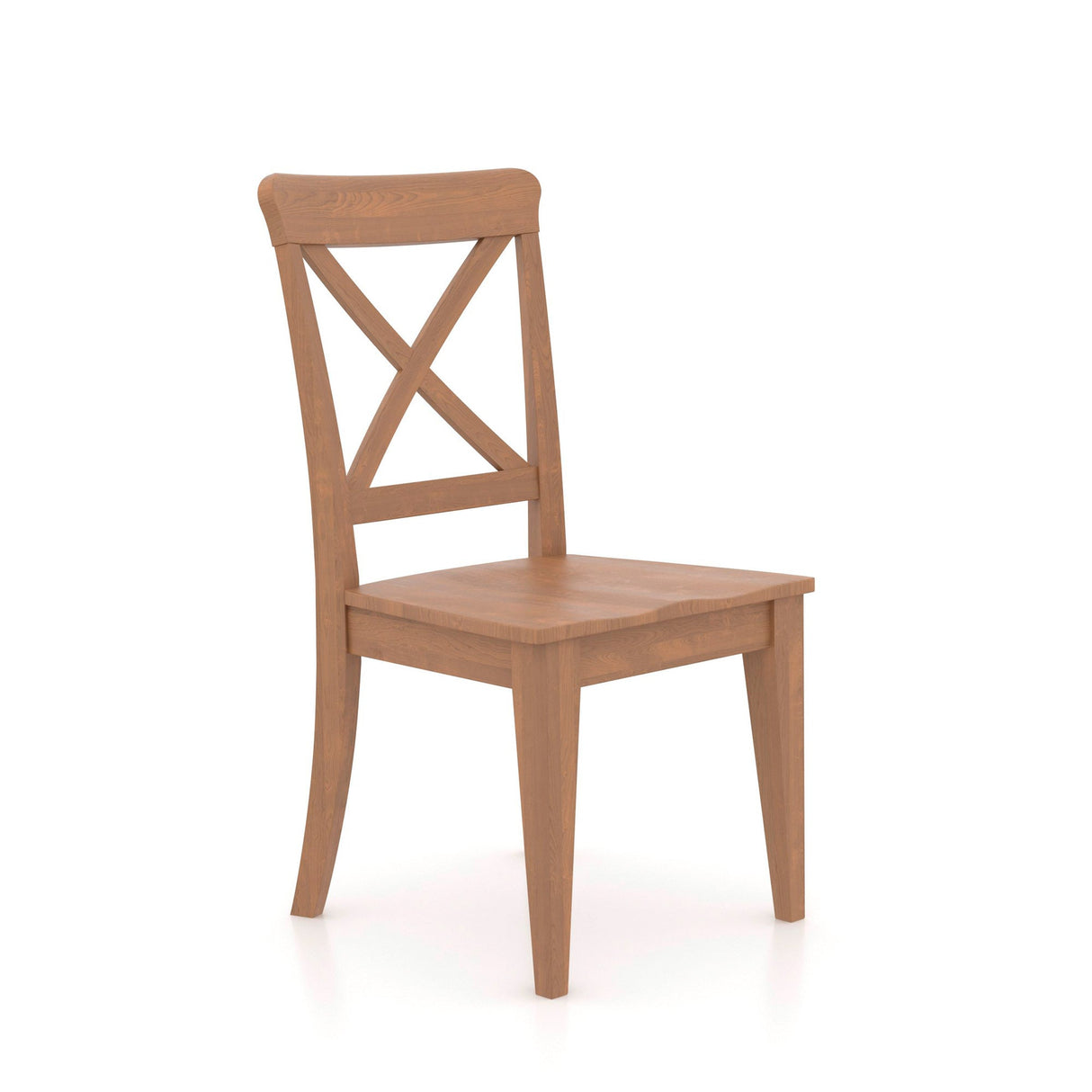Front right view of Kirkland III Pecan Washed X Back Upholstered Chair