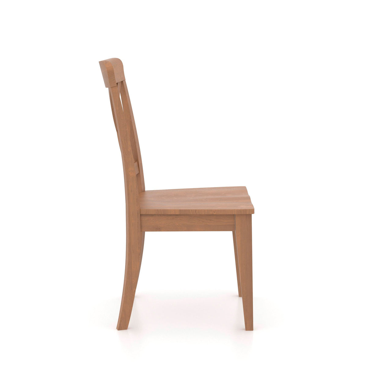 Side view of Kirkland III Pecan Washed X Back Upholstered Chair