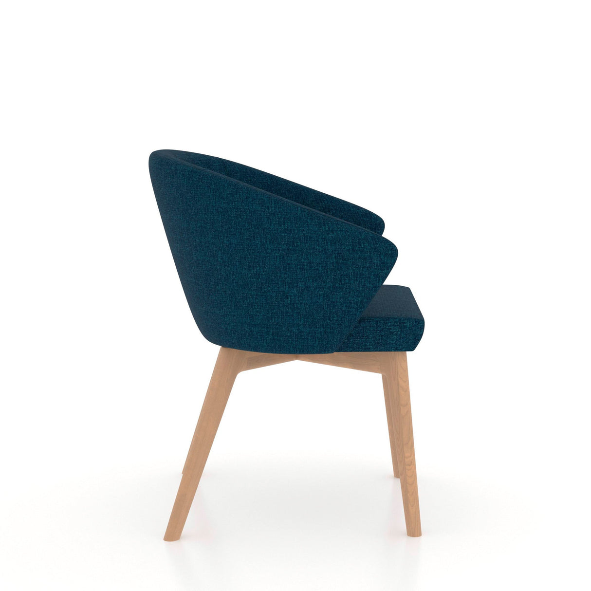 Side view of Towner II Caramel Washed Tub Dining Chair