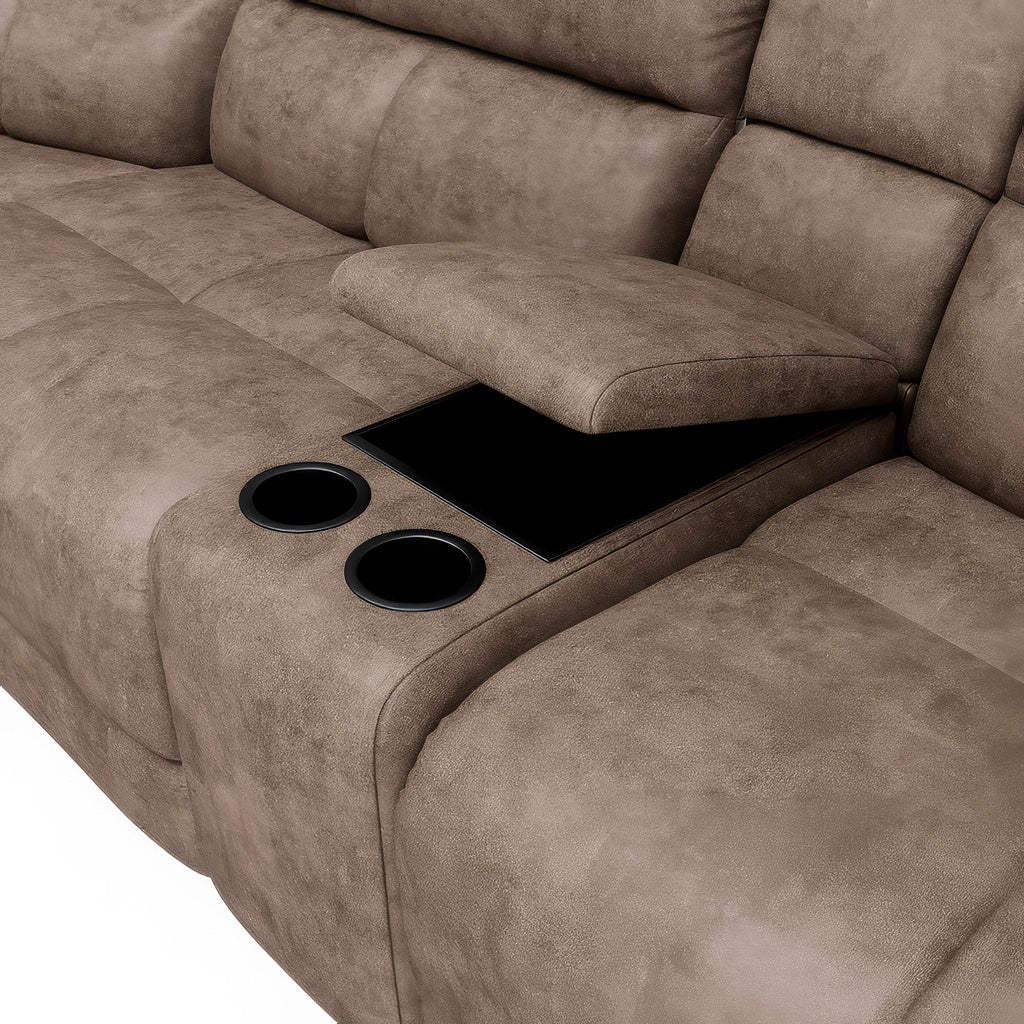 Detail view of Wyatt Slate 6 Piece Sectional with 2 Power Ends