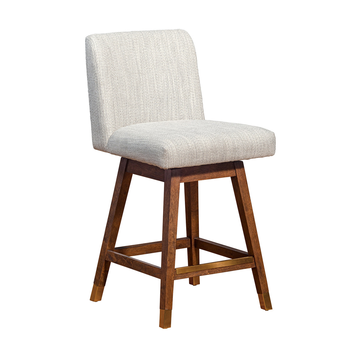 Front right view of Isabella Beige Swivel Counter Stool