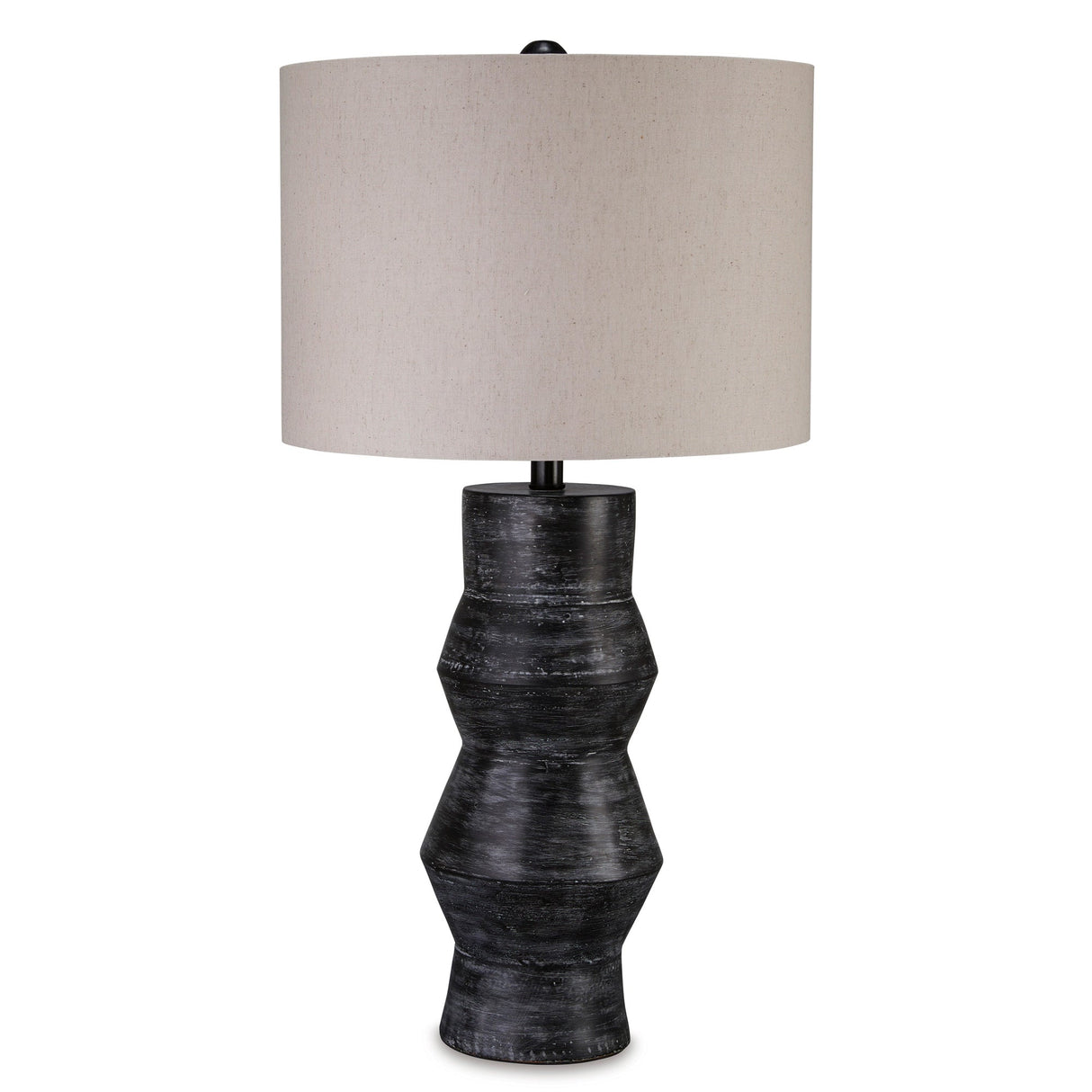 Kerbert Distressed Black Table Lamp QK1092336