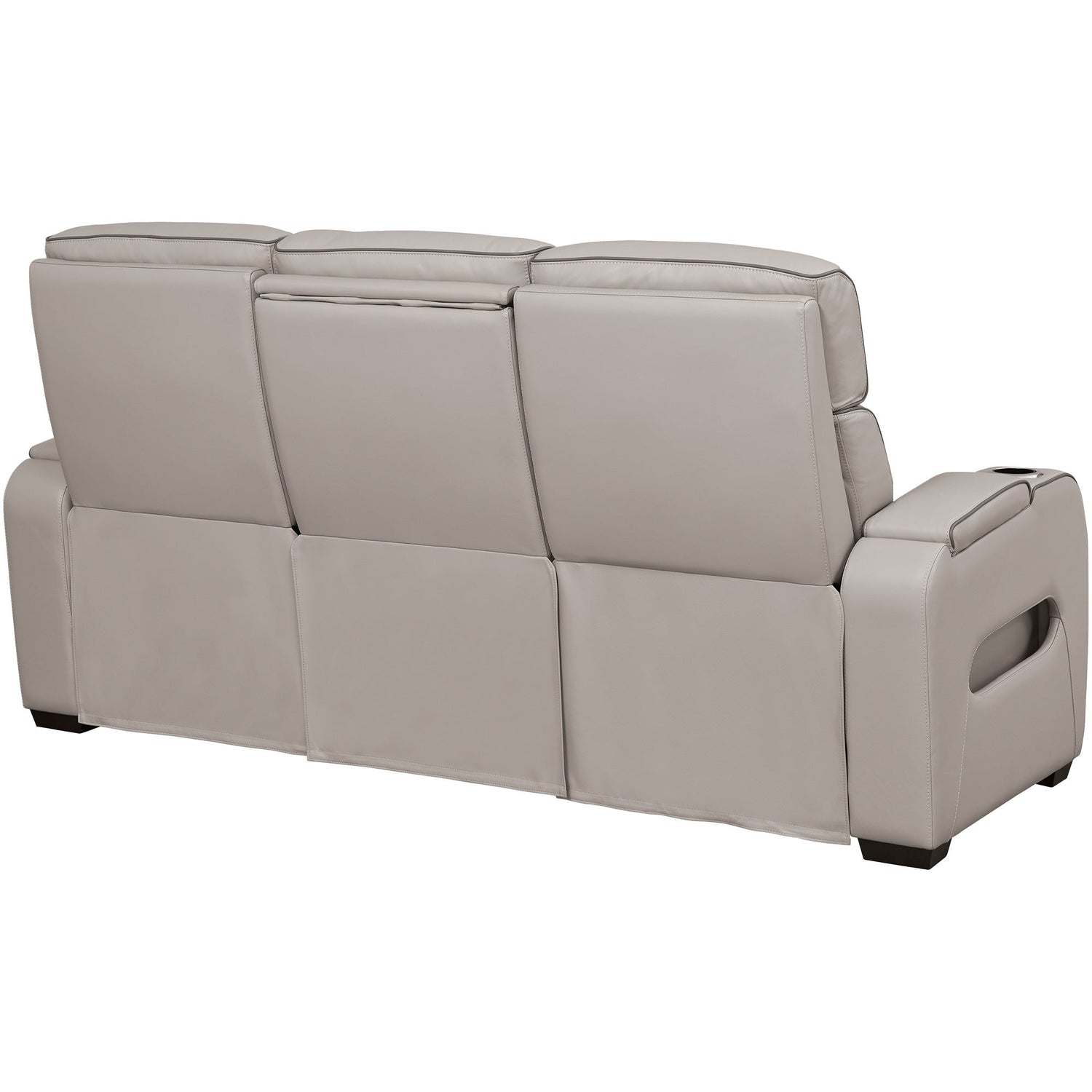 Back view of Boyington Gray Power Reclining Sofa