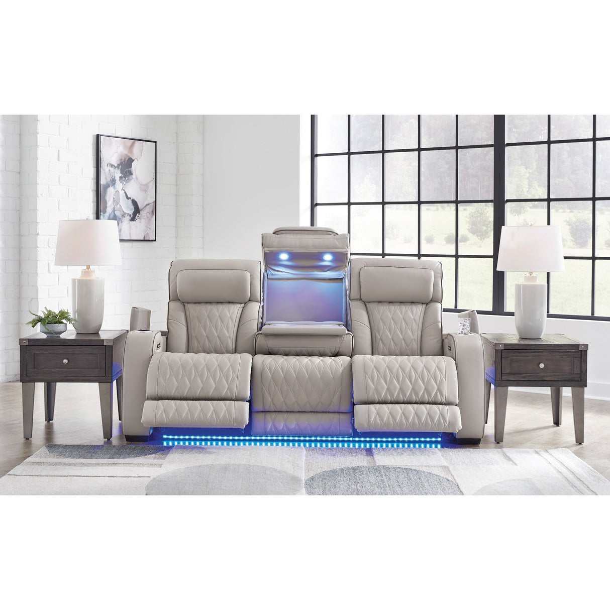 Room setting 3 featuring Boyington Gray Power Reclining Sofa