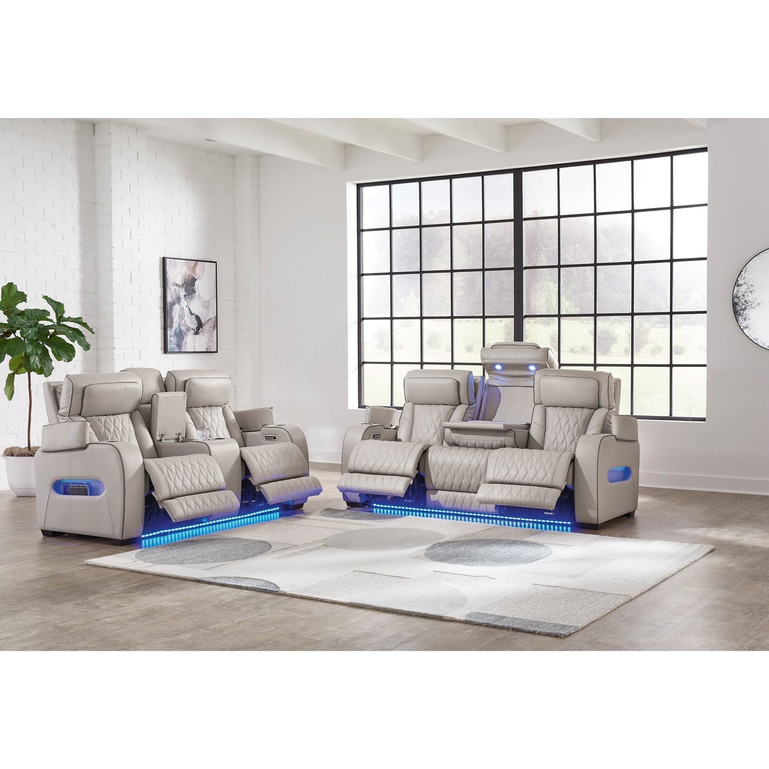 Room setting 4 featuring Boyington Gray Power Reclining Sofa