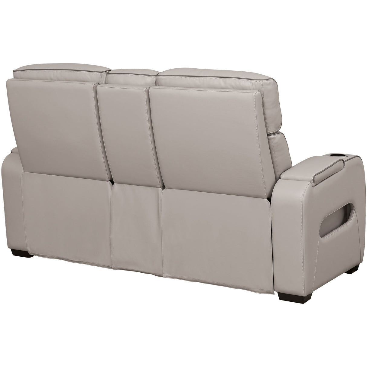 Back view of Boyington Gray Power Reclining Loveseat