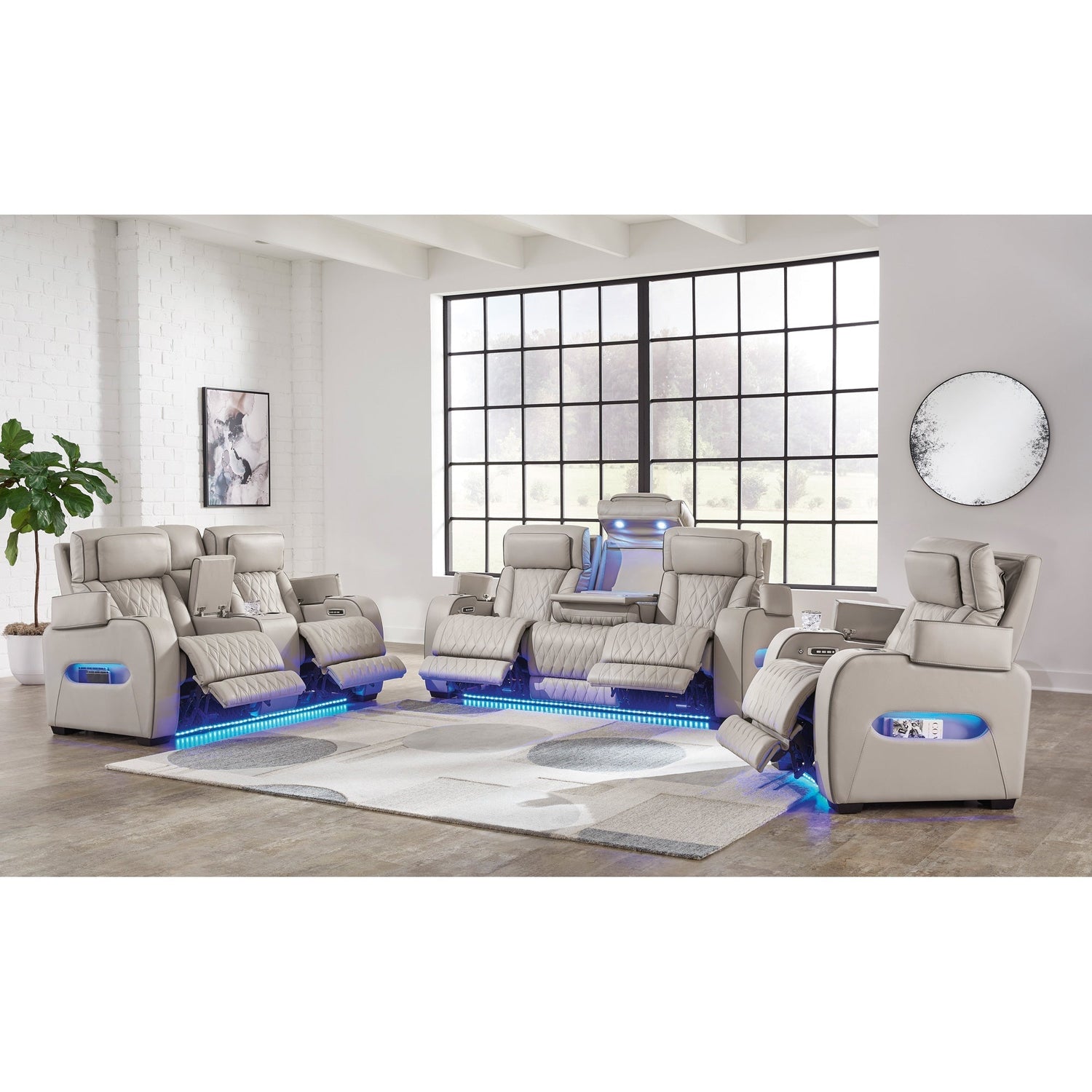 Room setting 4 featuring Boyington Gray Power Reclining Loveseat
