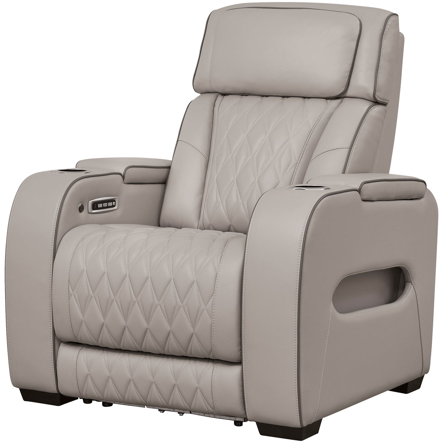 Front right view of Boyington Gray Power Recliner