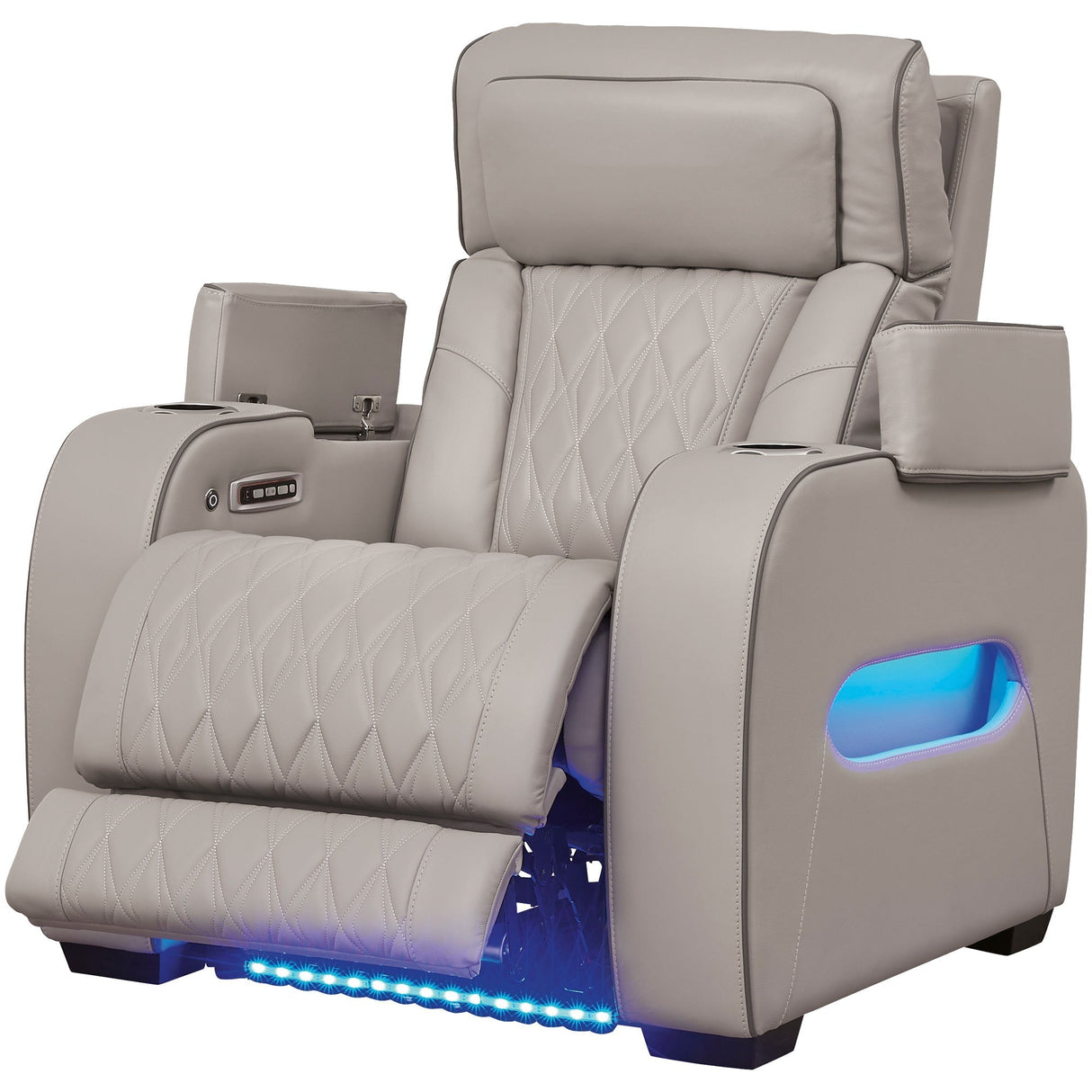 Open view of Boyington Gray Power Recliner