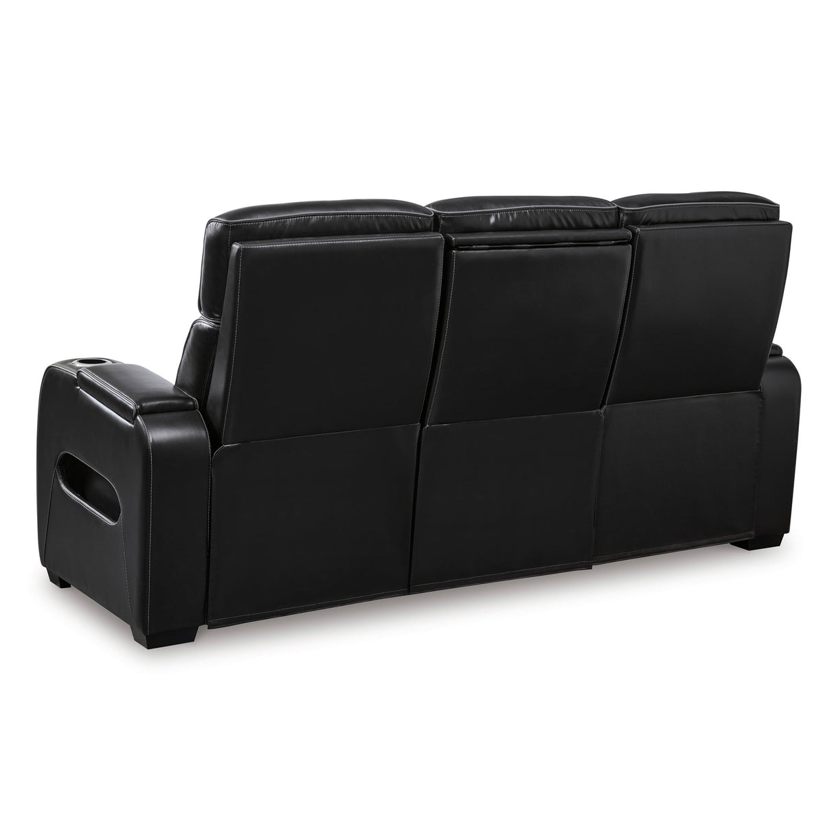 Back view of Boyington Black Power Reclining Sofa