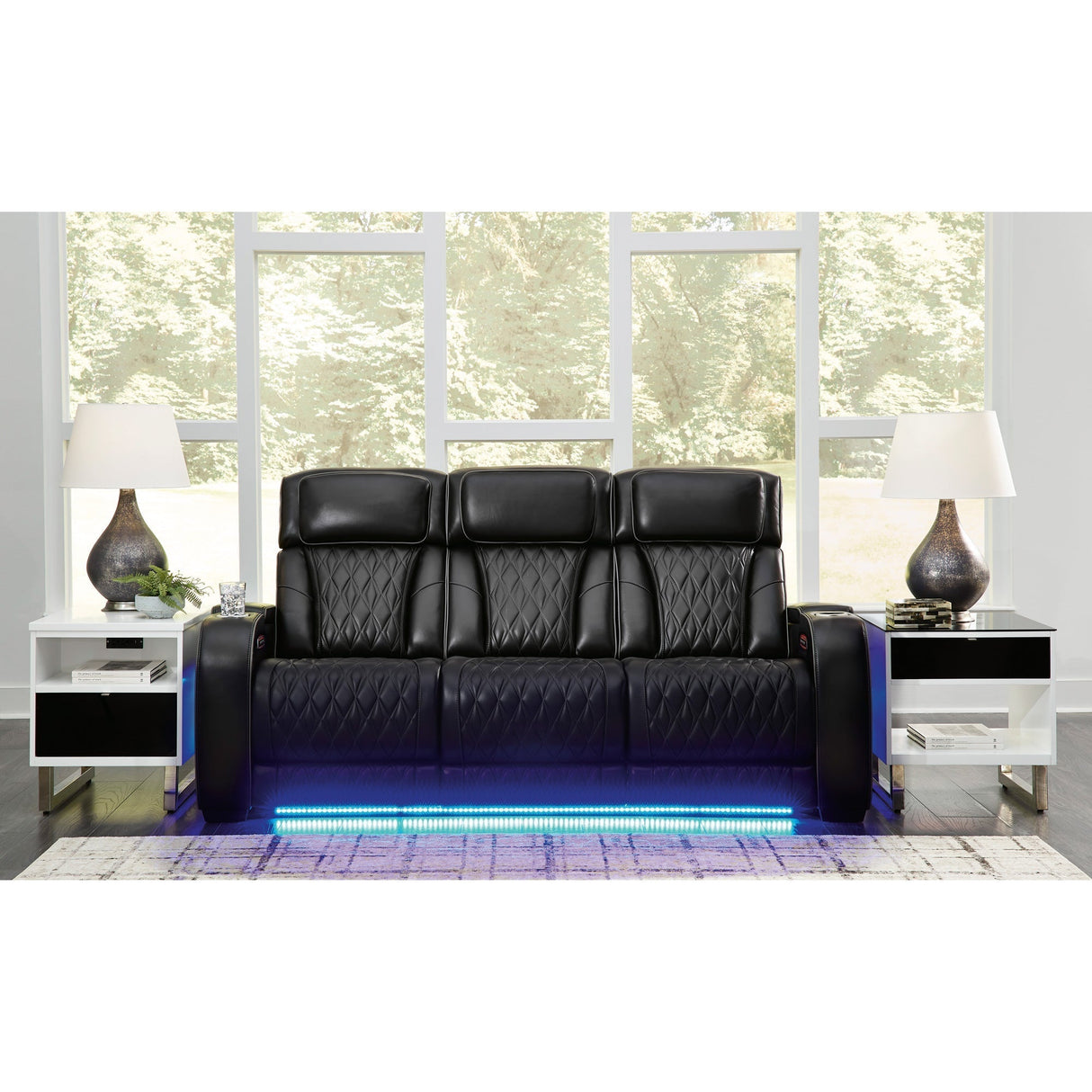 Room setting 2 featuring Boyington Black Power Reclining Sofa