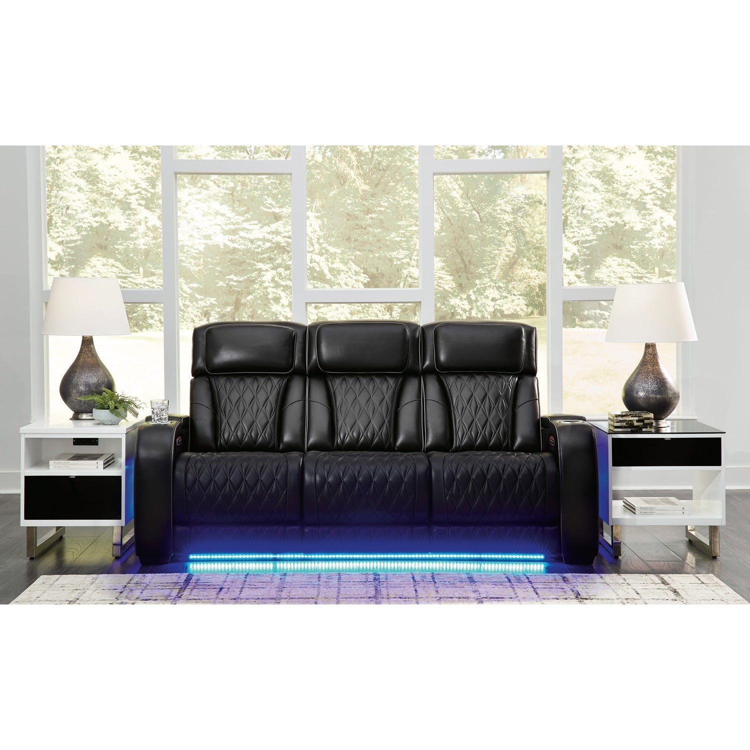 Room setting 2 featuring Boyington Black Power Reclining Sofa