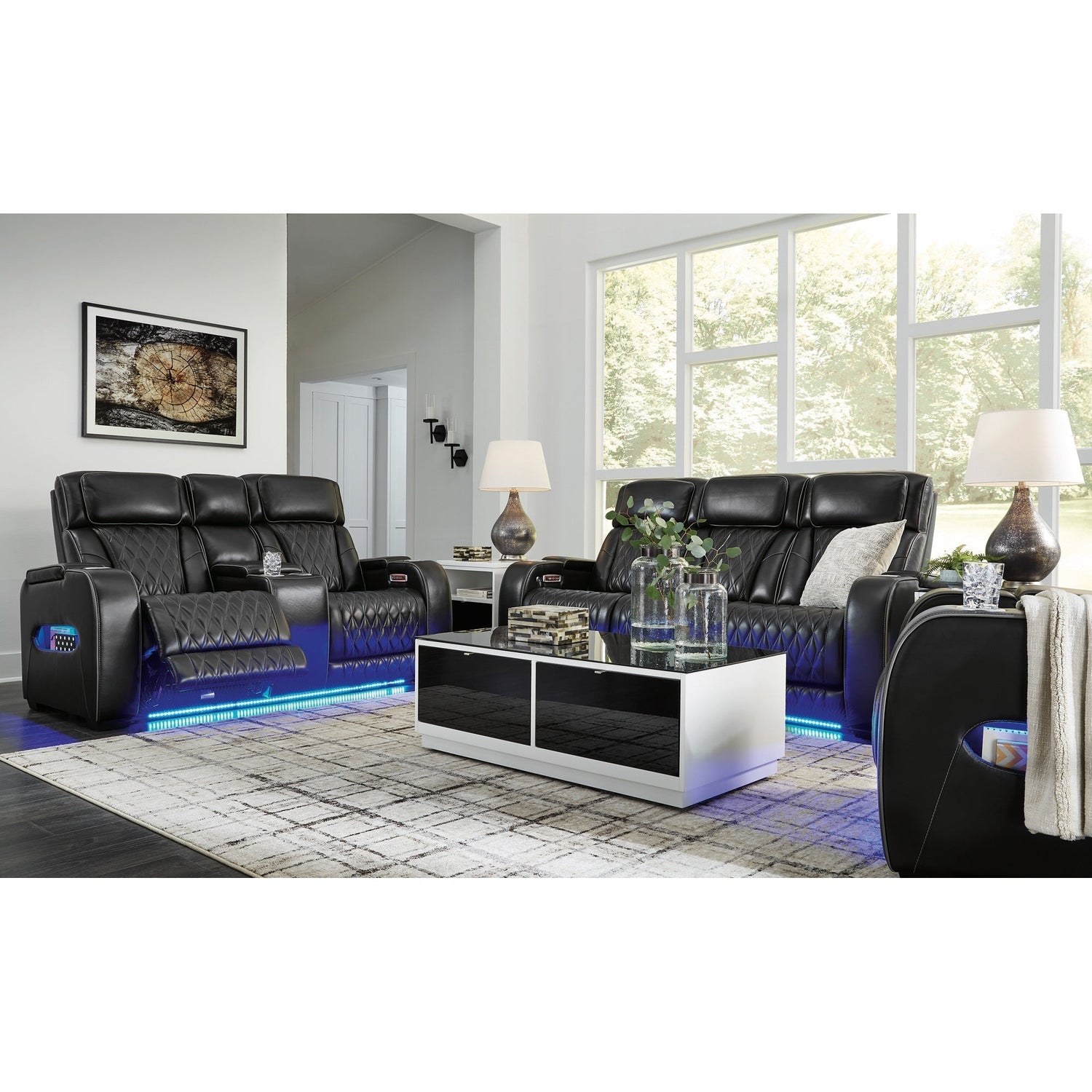 Room setting 4 featuring Boyington Black Power Reclining Sofa