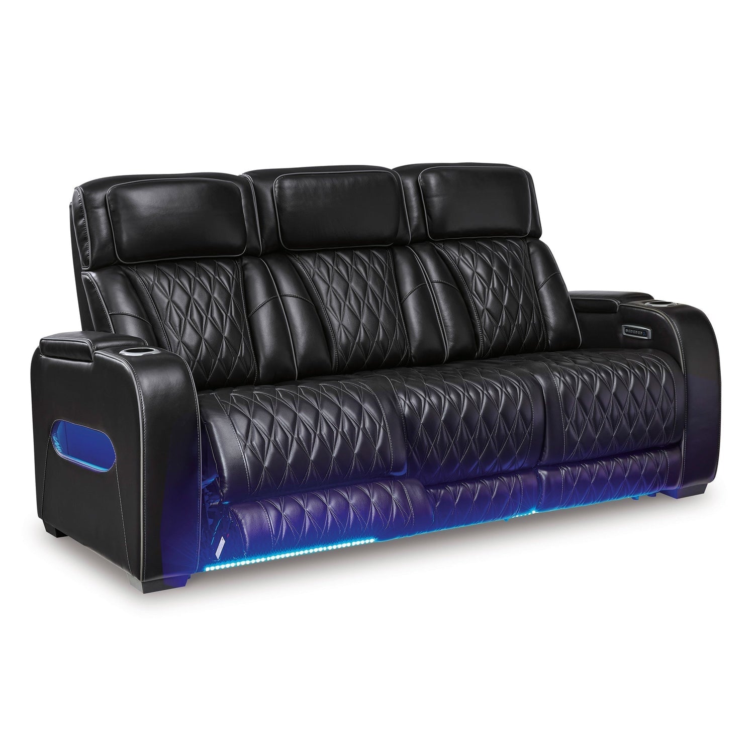 Open view of Boyington Black Power Reclining Sofa