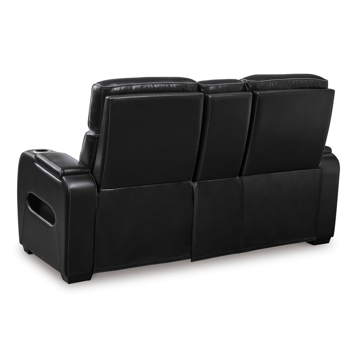 Back view of Boyington Black Power Reclining Loveseat