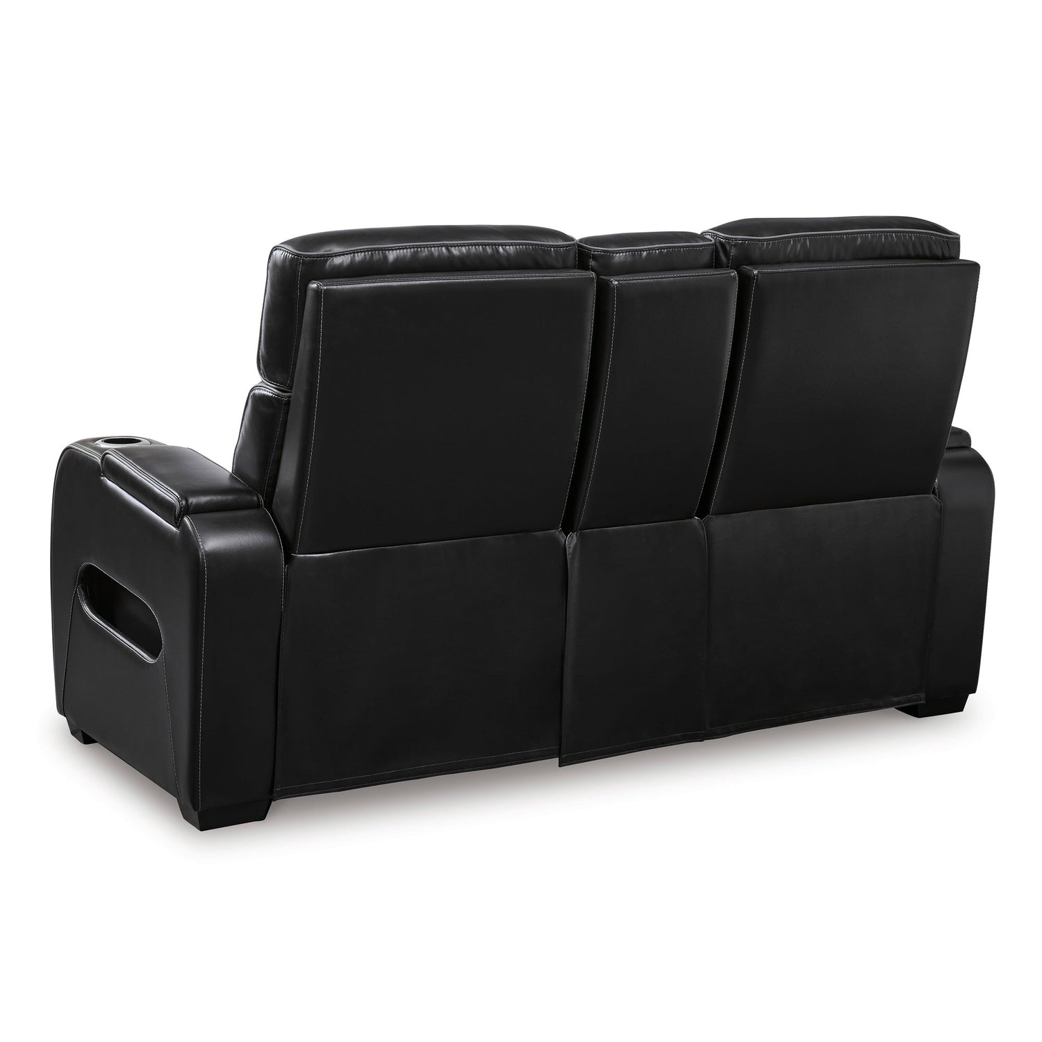 Back view of Boyington Black Power Reclining Loveseat