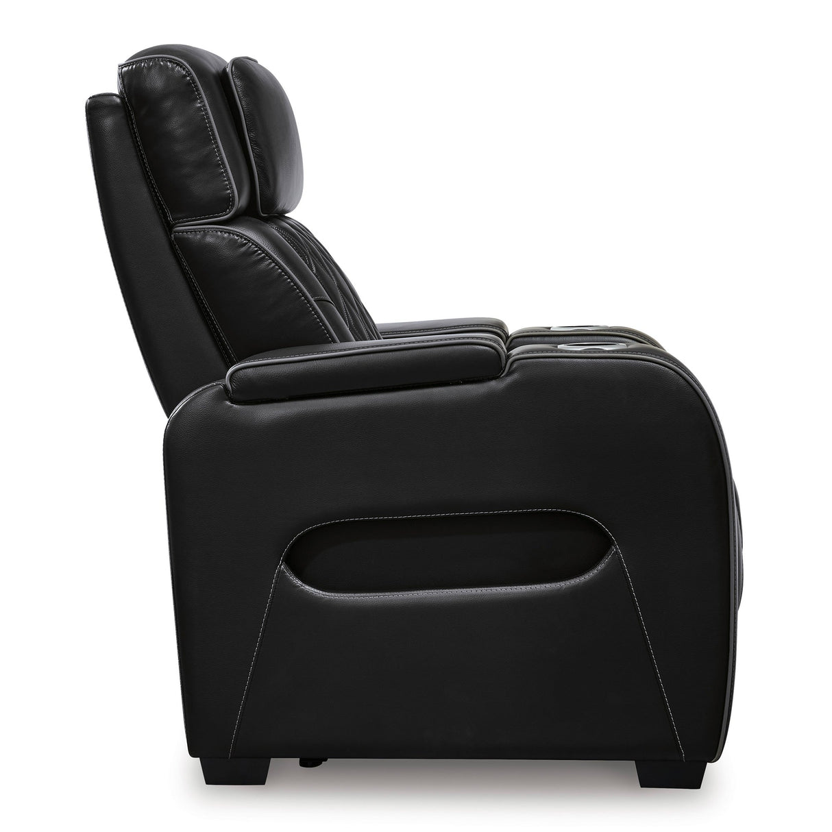 Side view of Boyington Black Power Recliner