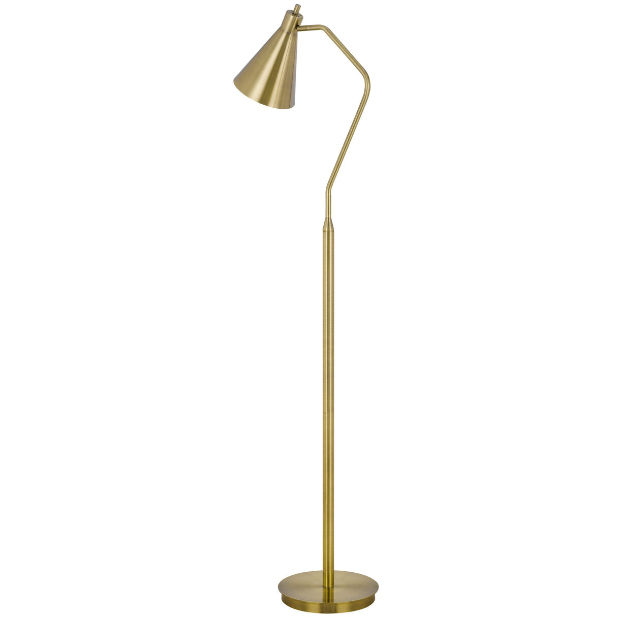 Side view of Capstone Antique Brass Floor Lamp