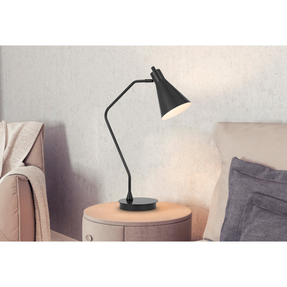 A room setting featuring Capstone Iron Gray Table Lamp