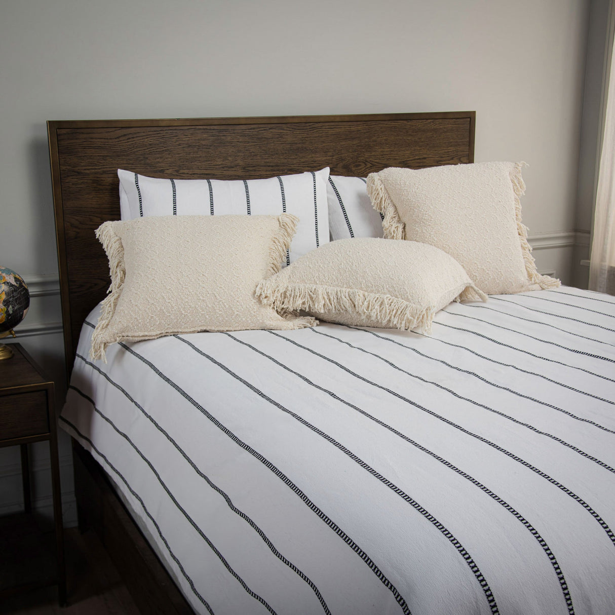 White Willow Lane Comforter on bed with pillows