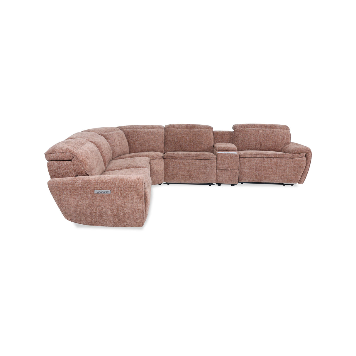 Front right view of Declan Cypress 6 Piece Tri Power Reclining Sectional