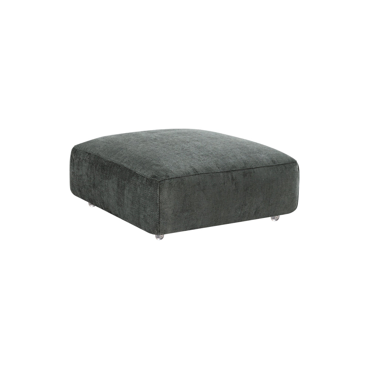 Front right view of Dreamer Green Ottoman