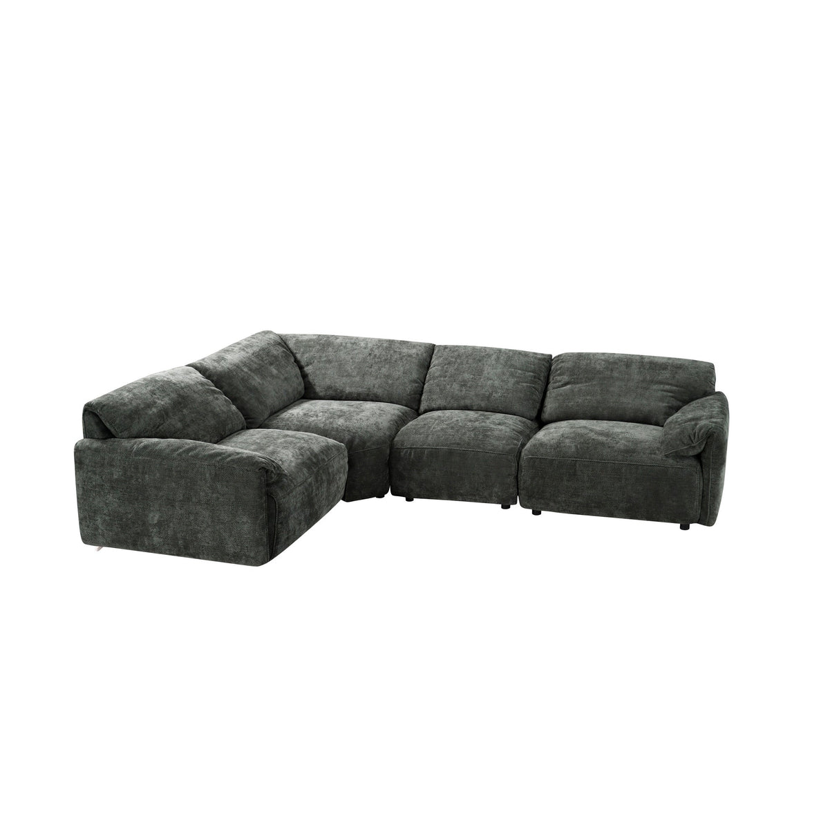 Front right view of Dreamer Green 4 Piece Sectional