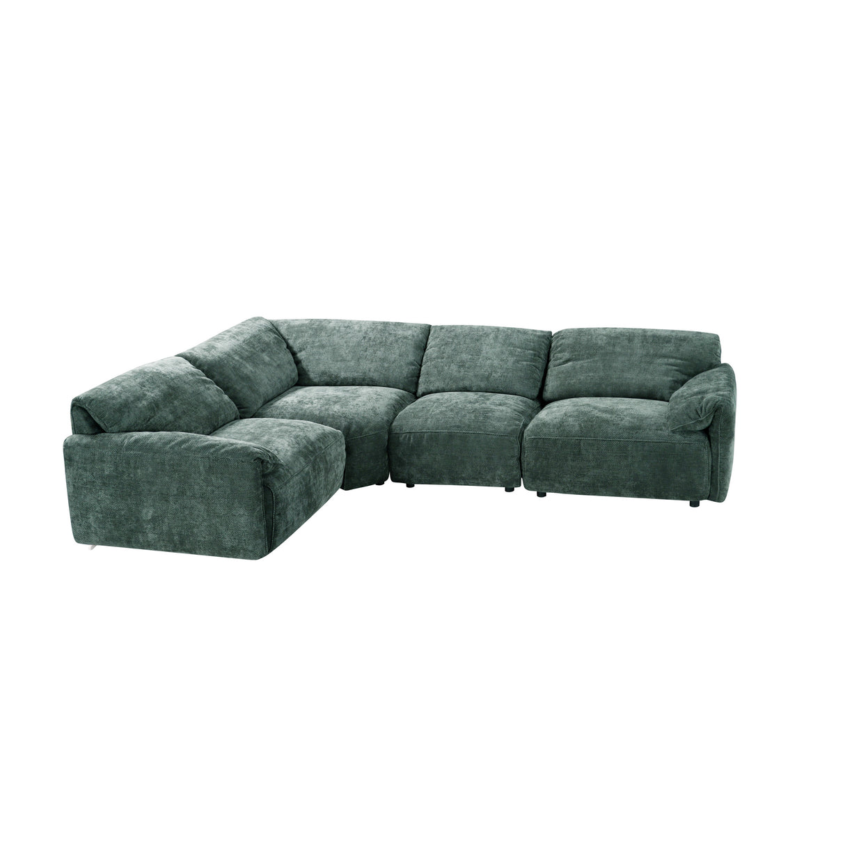 Front right view of Dreamer Green 4 Piece Sectional