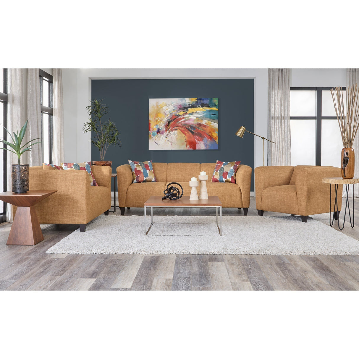 A room setting featuring Bria Marigold Loveseat