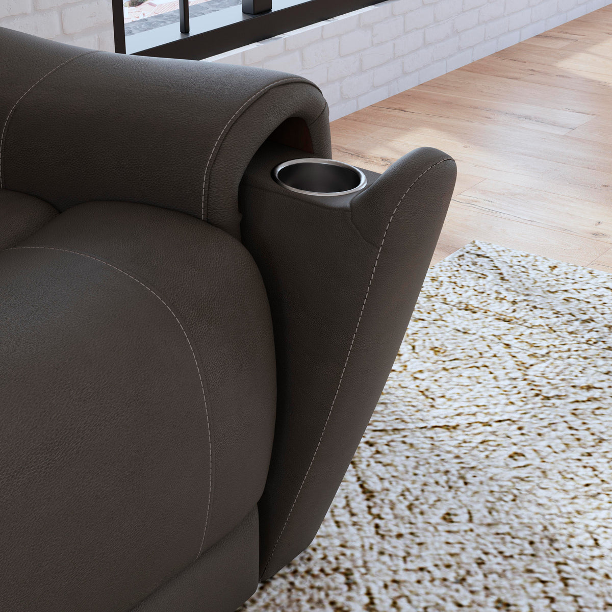 Detail view of Dylan Smoke Power Reclining Sofa
