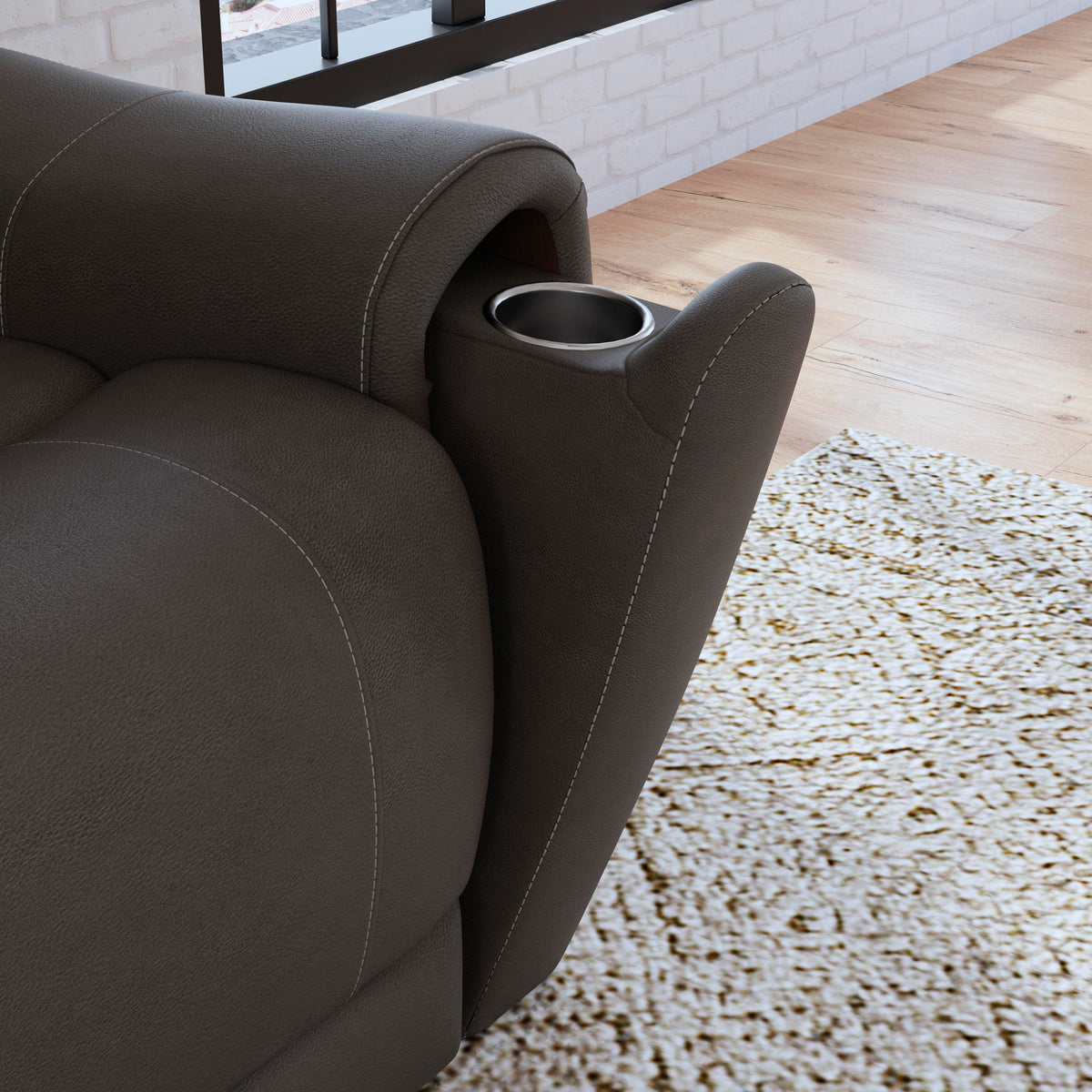 Detail view of Dylan Smoke Power Reclining Sofa
