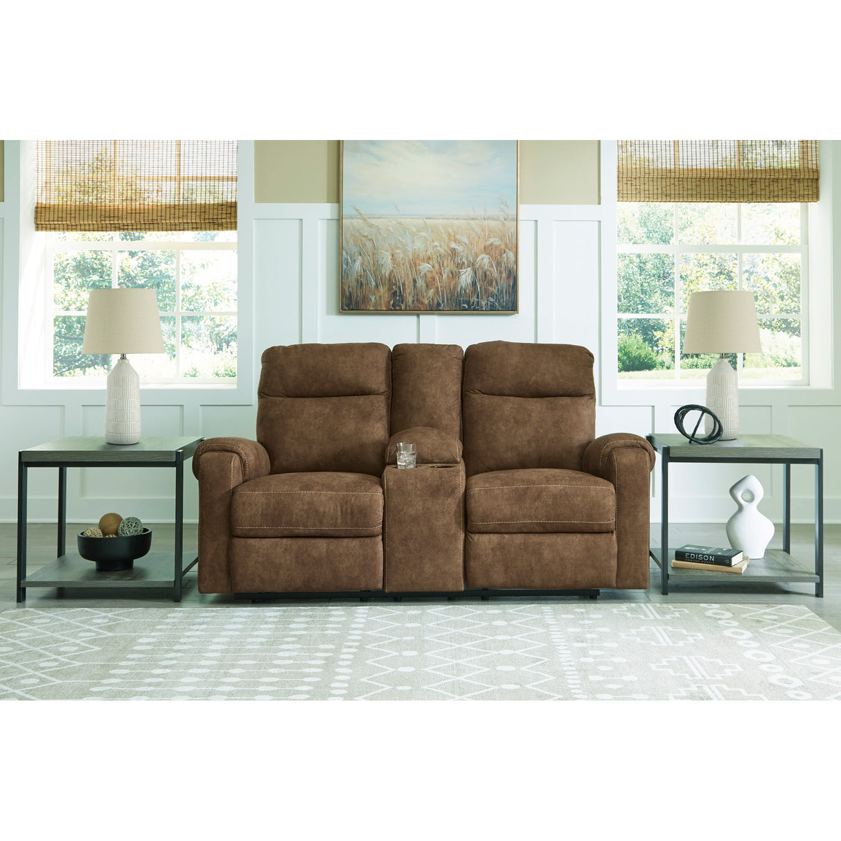 Edenwold Reclining Console Loveseat - QK1094618_ASHL_LF2_RM