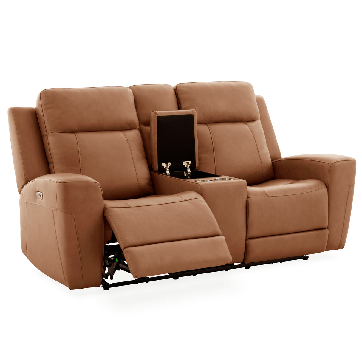 Gavin Butternut Dual Power Console Reclining Loveseat