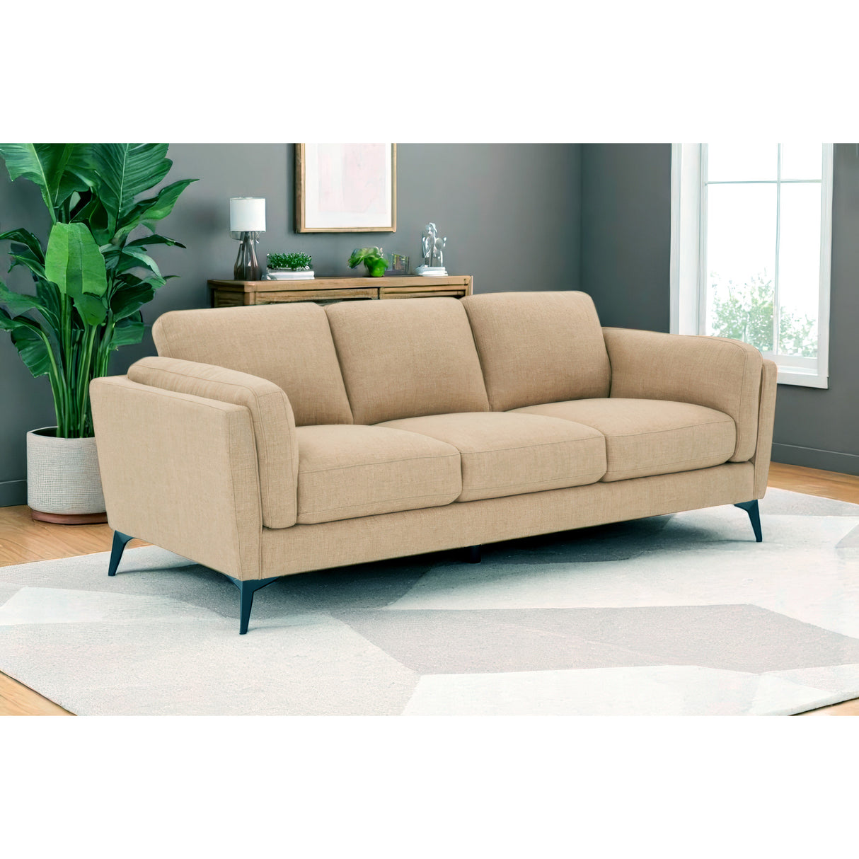 A room setting featuring Maya Wheat Sofa