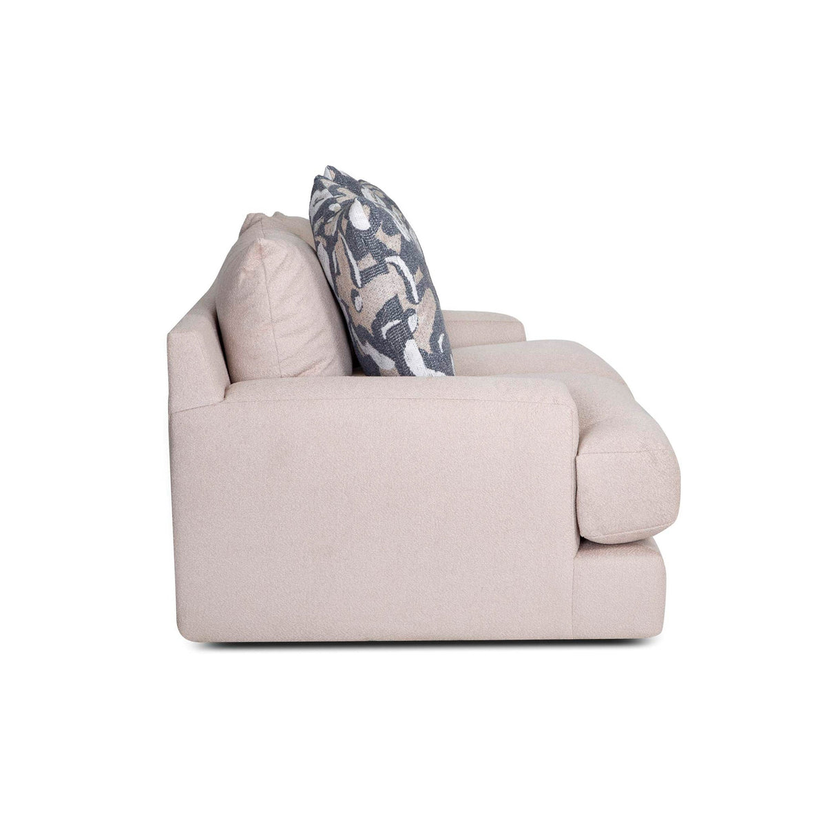 Side view of Sutton Oatmeal Loveseat