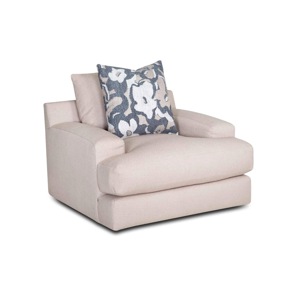 Front right view of Sutton Oatmeal Swivel Chair