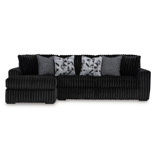 Midnight Madness Onyx 2 Piece Left Chaise Sectional QK1095647
