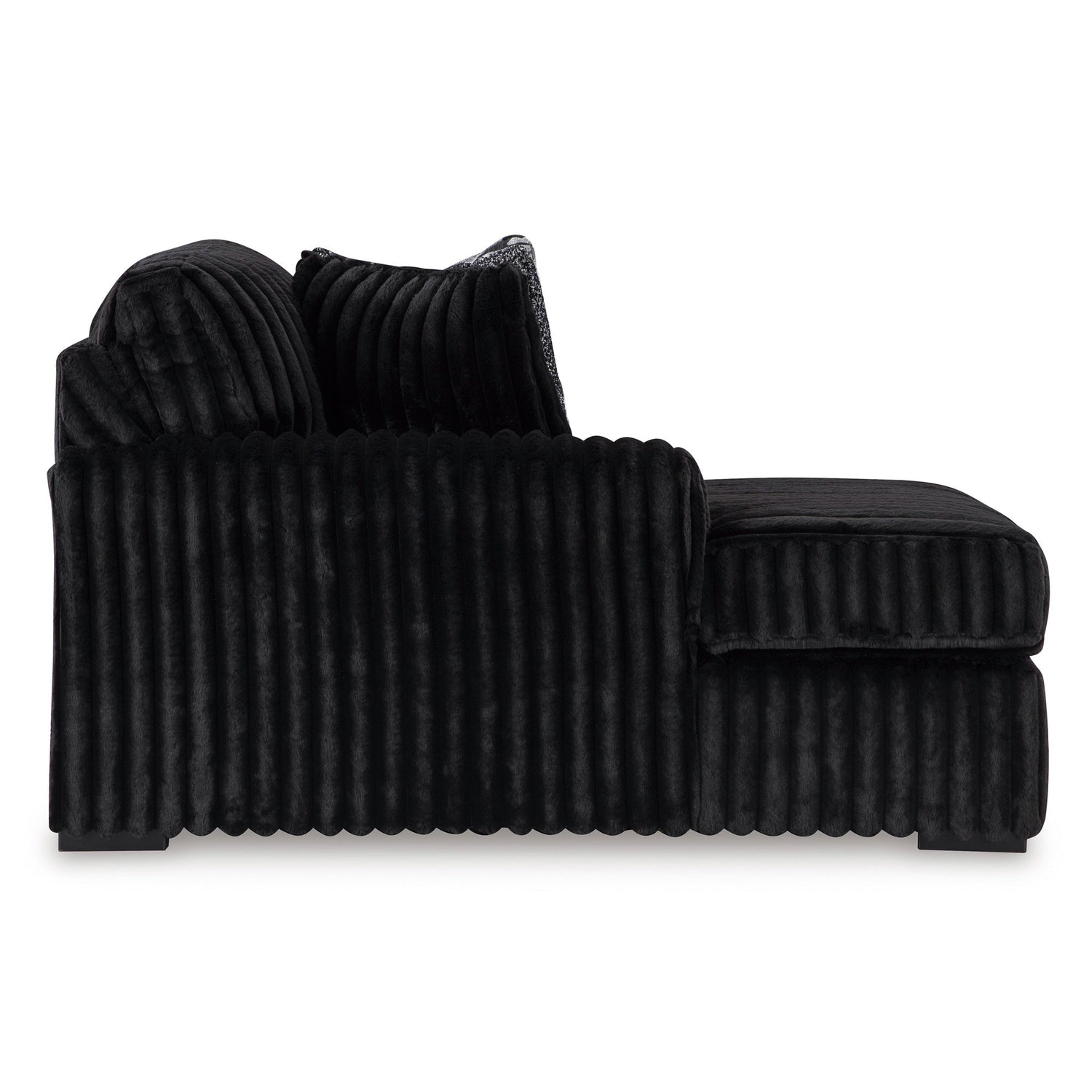 Side view of Midnight Madness Onyx 2 Piece Left Chaise Sectional