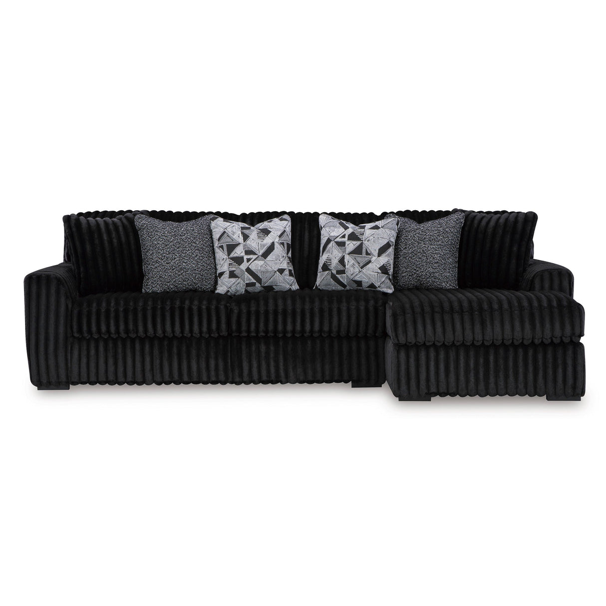 Midnight Madness Onyx 2 Piece Right Chaise Sectional QK1095648